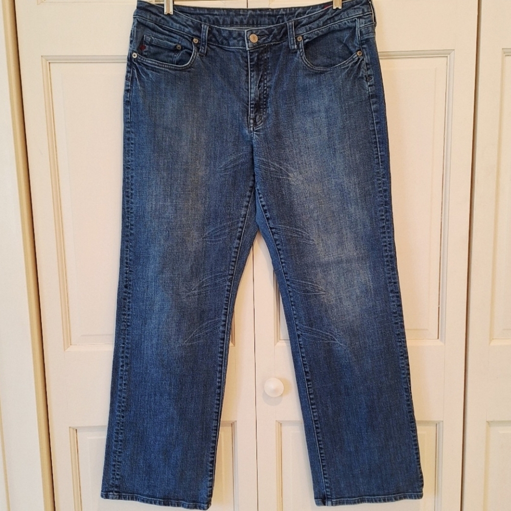 Seven7 Premium Denim embroidered straight leg jeans